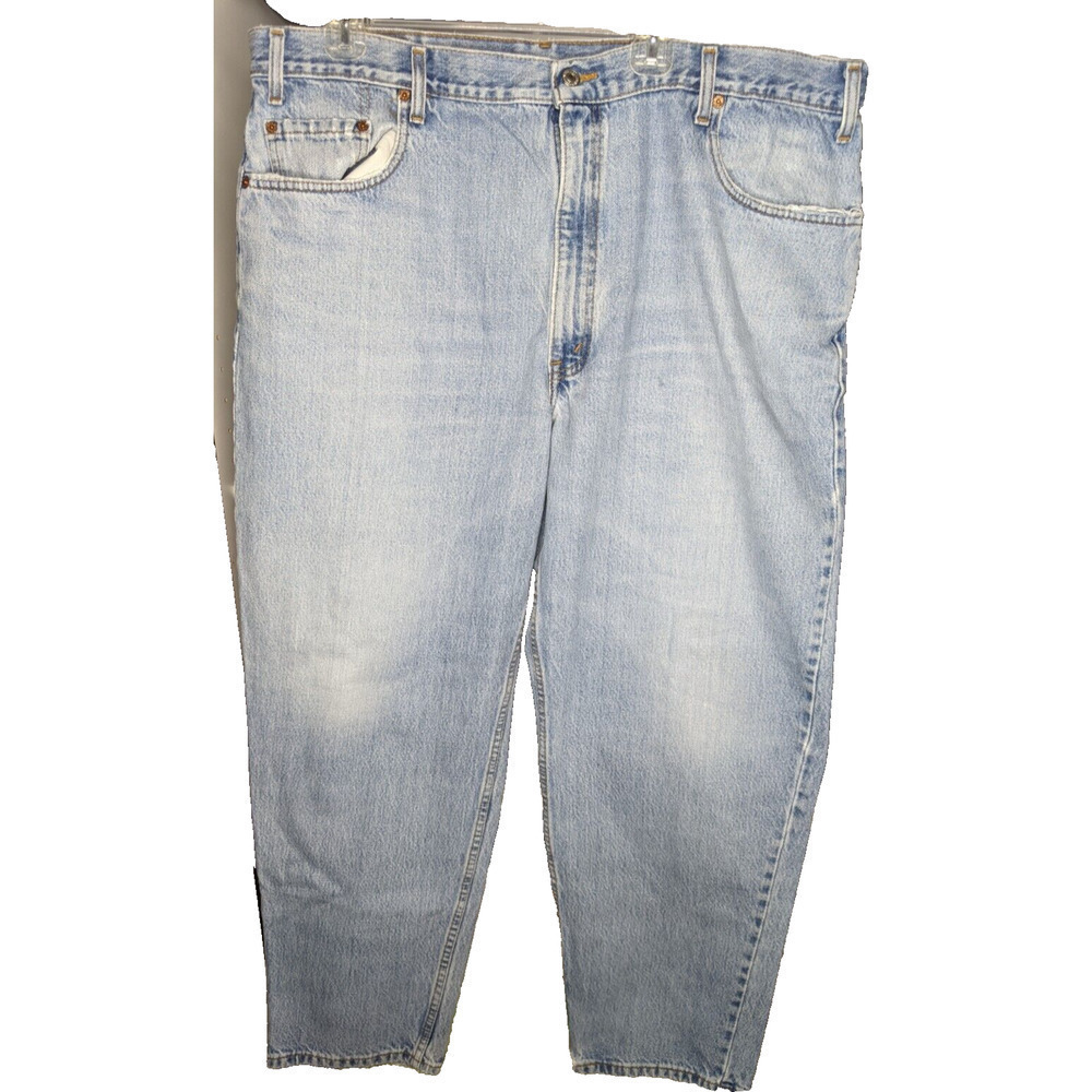 Levis 560 Comfort Fit Jeans Mens 42X30 Blue Light Wash 100% Cotton Denim READ
